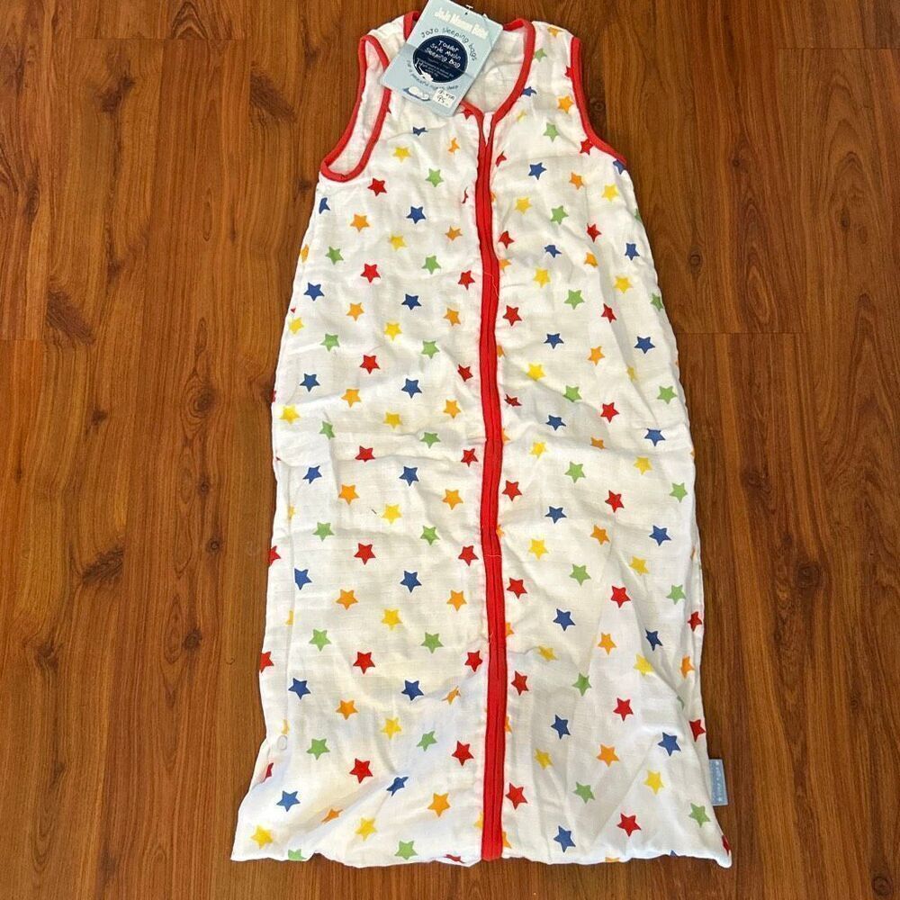 NWT JoKo Maman Bebe muslin toddler sleeping bag white red blue stars
